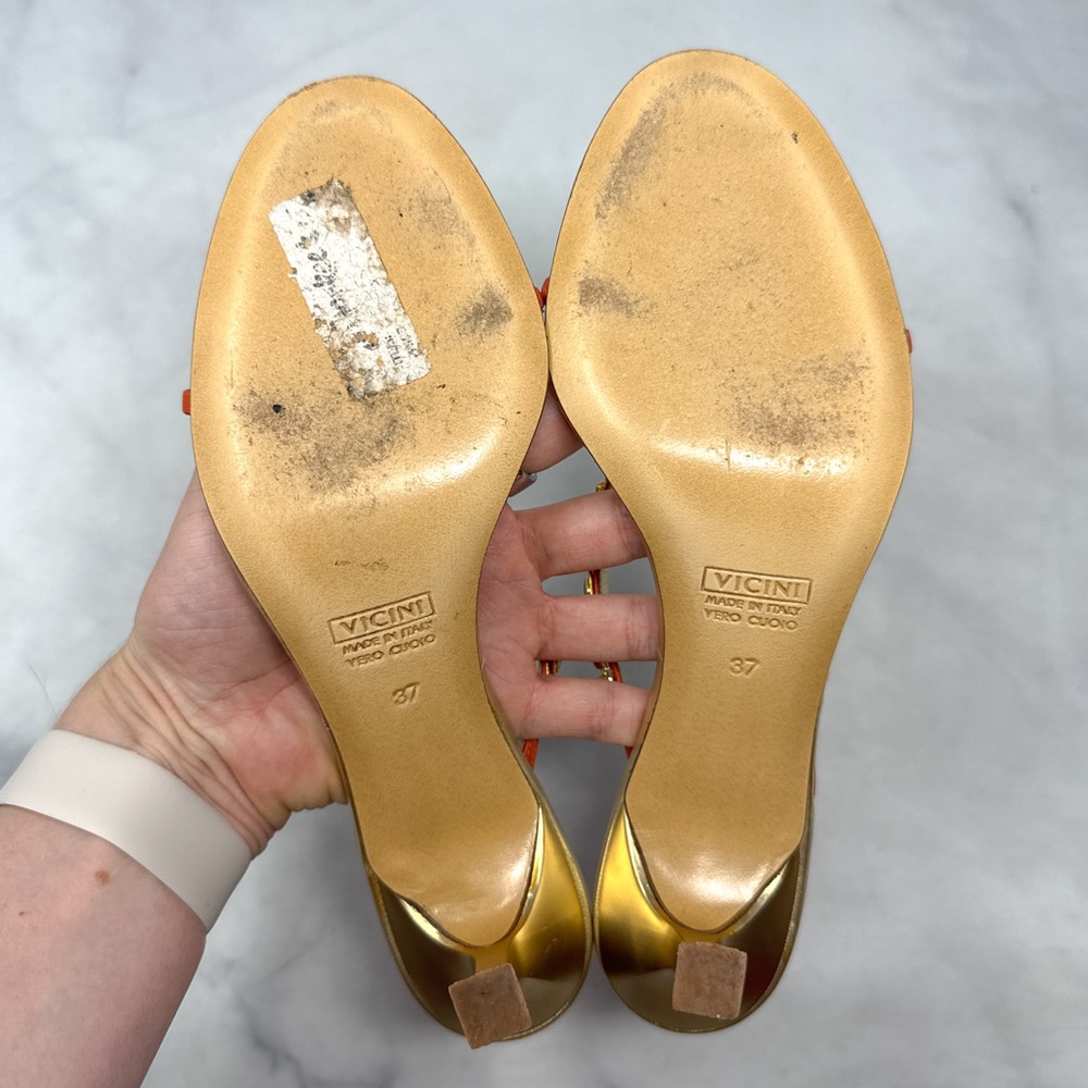 Giuseppe Zanotti Vicini Vintage Y2K Embellished Kitten Heel Mule Sandal 2000s 37 - Picture 11 of 15